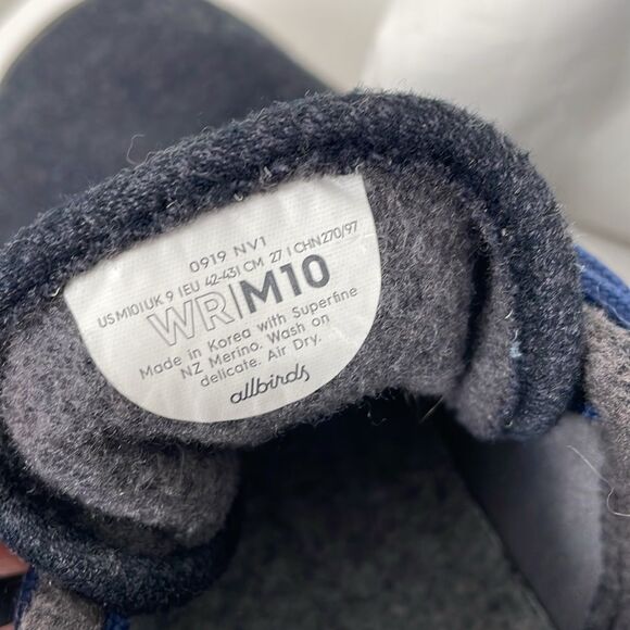 Allbirds Runner Navy Blue Men's 10 Merino Wool Sneakers Lace Up Lightweight - Picture 7 of 7